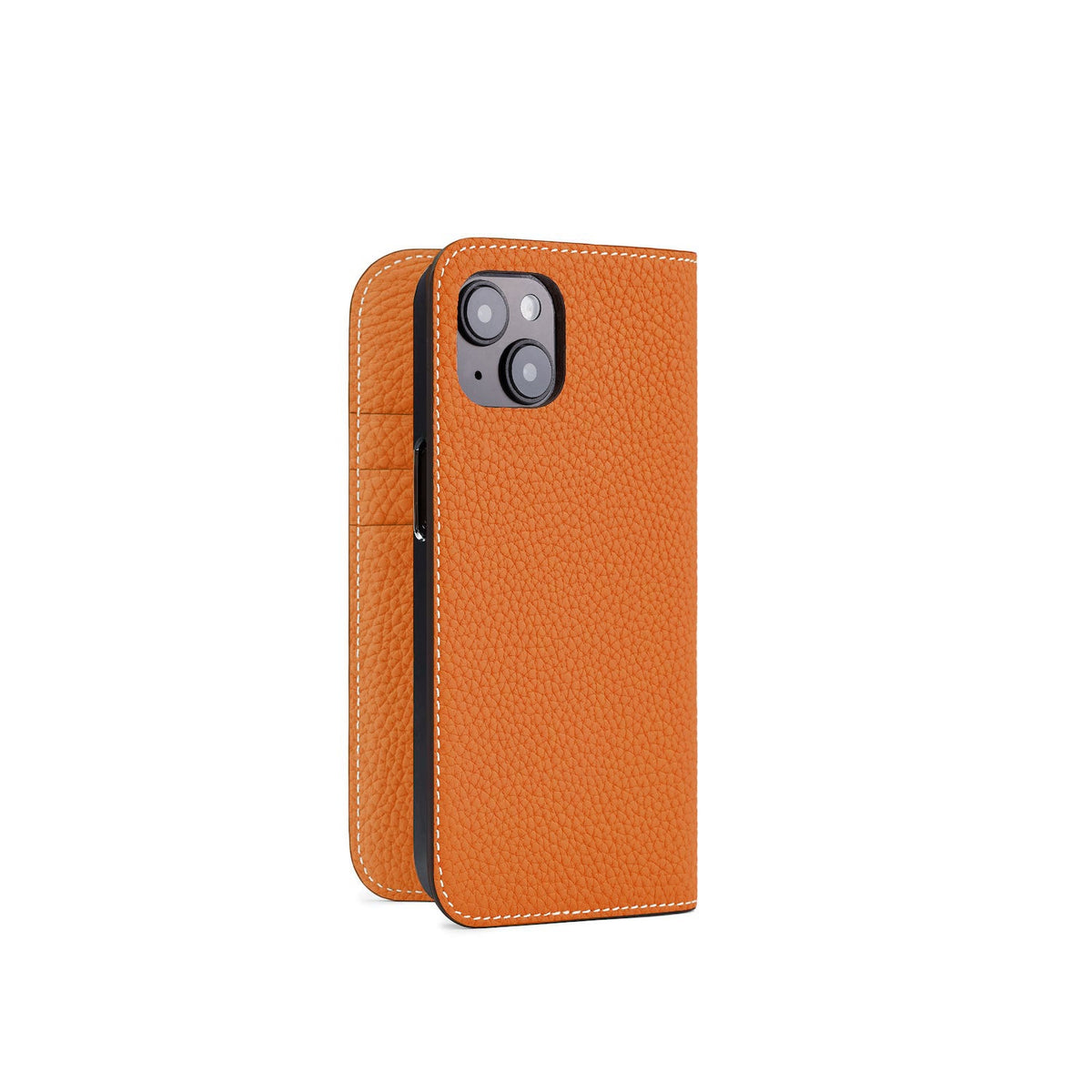iPhone 14 Diary Case Shrink Leather (Orange)
