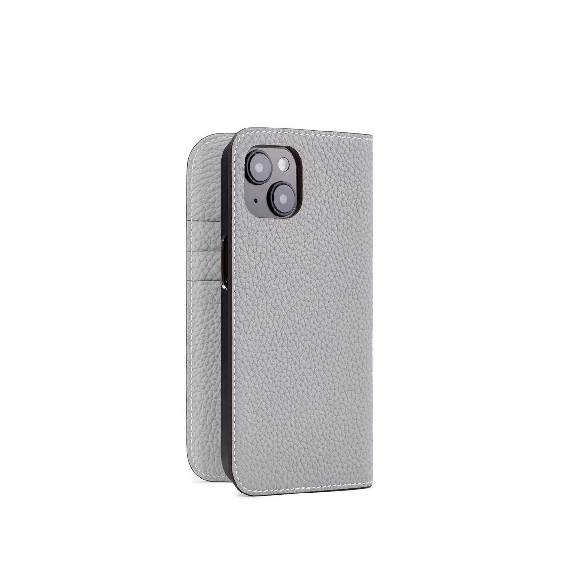 iPhone 14 Diary Case Shrink Leather (True Gray)
