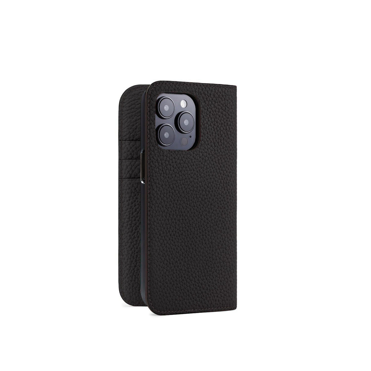 iPhone 14 Pro Diary Case Shrink Leather (Black)