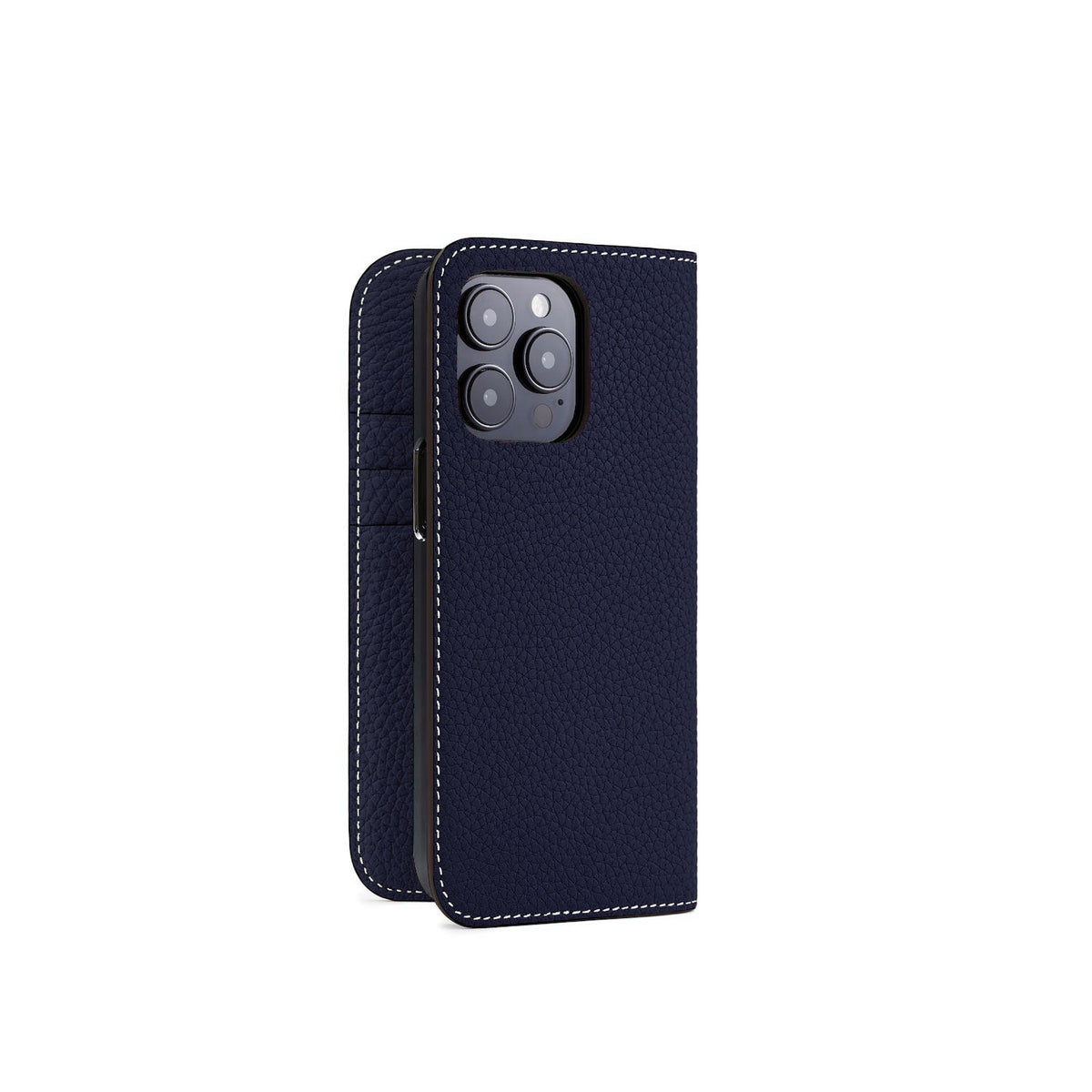 iPhone 14 Pro Diary Case Shrink Leather (Navy)