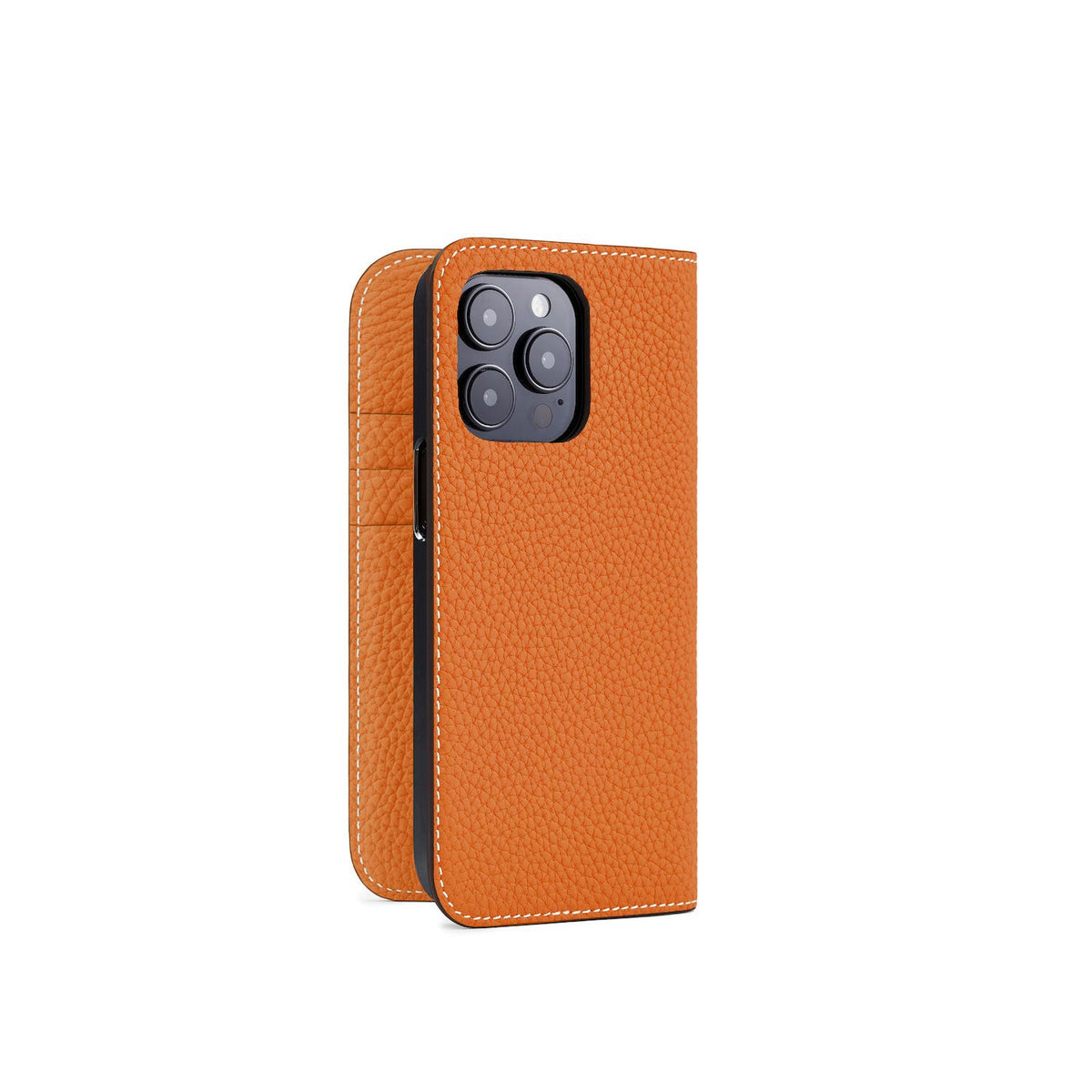 iPhone 14 Pro Diary Case Shrink Leather (Orange)