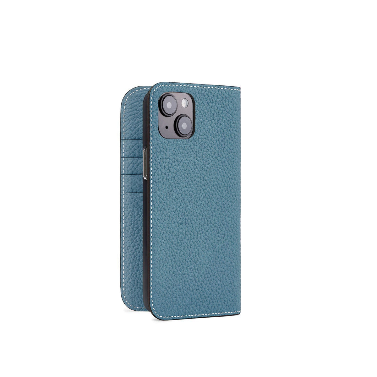 iPhone 14 Plus Diary Case Shrink Leather (Blue Cyan)