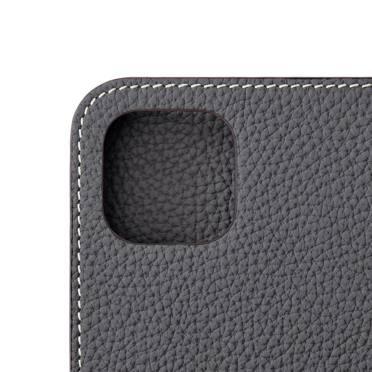 iPhone 14 Plus Diary Case Shrink Leather (Charcoal Gray)