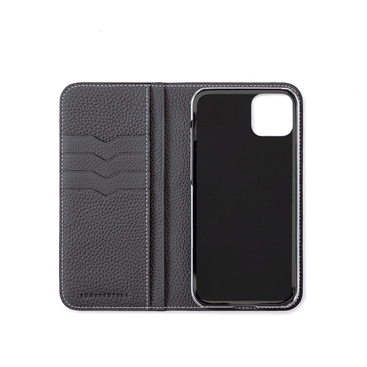 iPhone 14 Plus Diary Case Shrink Leather (Charcoal Gray)