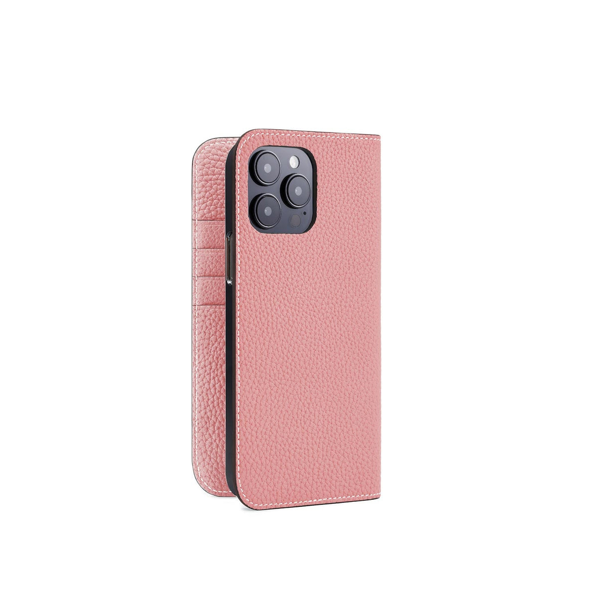 iPhone 14 Pro Max Diary Case Shrink Leather (Coral Pink)