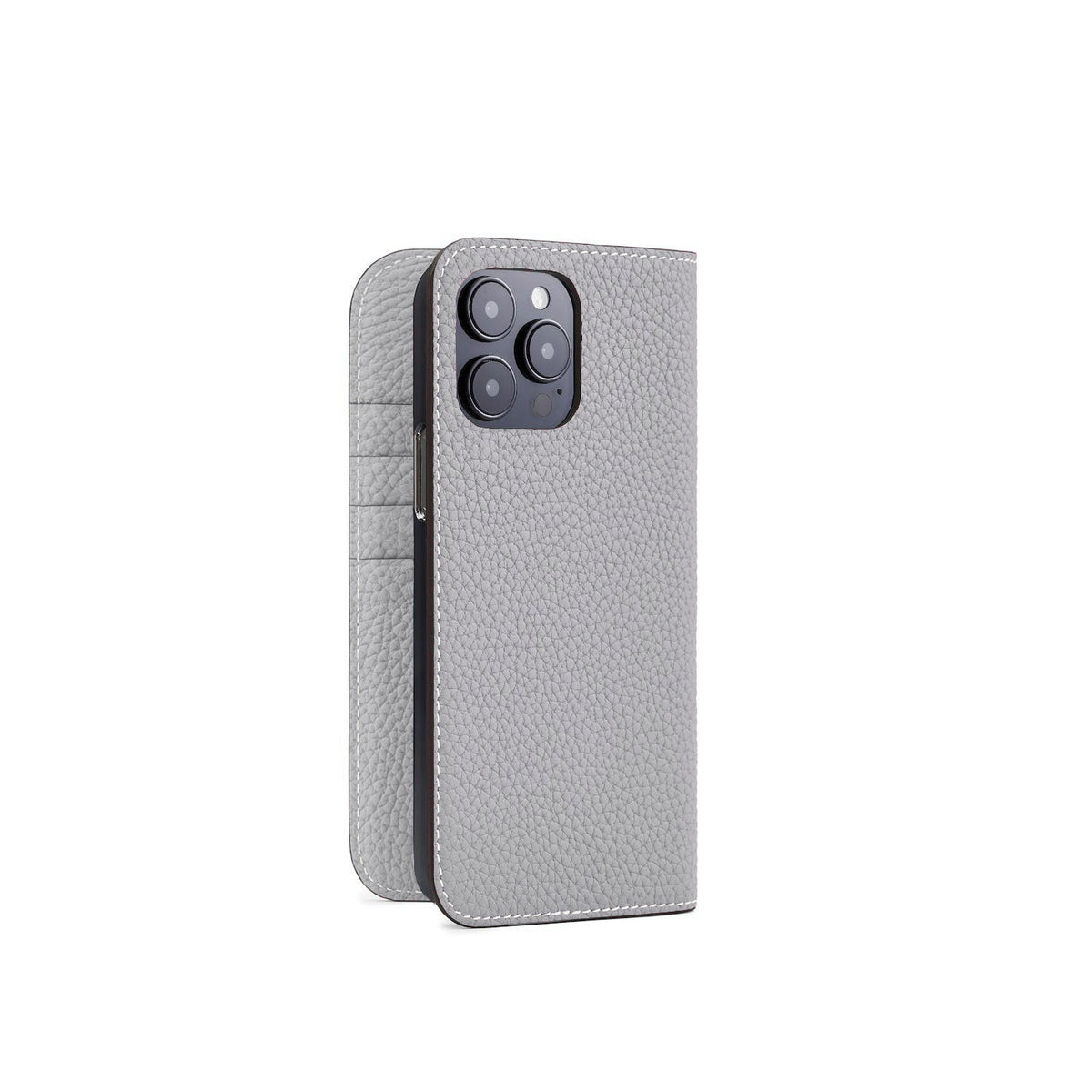 iPhone 14 Pro Max Diary Case Shrink Leather (True Gray)