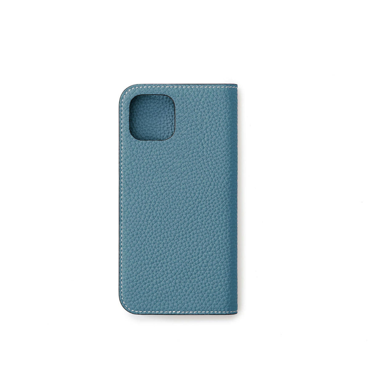 iPhone 15 Diary Case Shrink Leather (Blue Cyan)