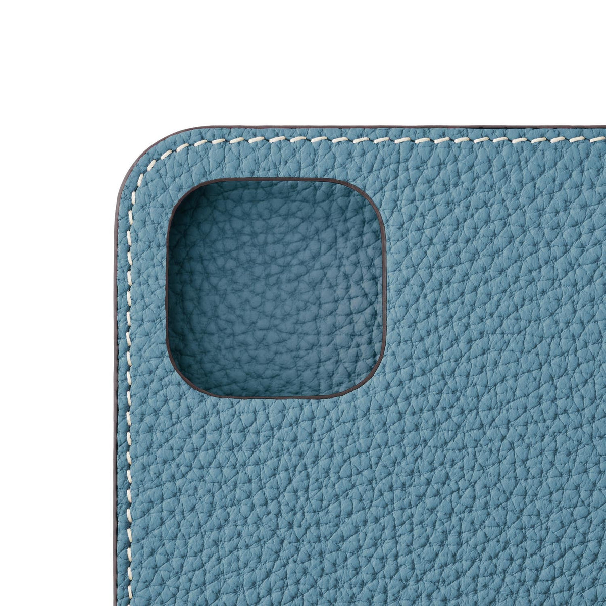 iPhone 15 Diary Case Shrink Leather (Blue Cyan)