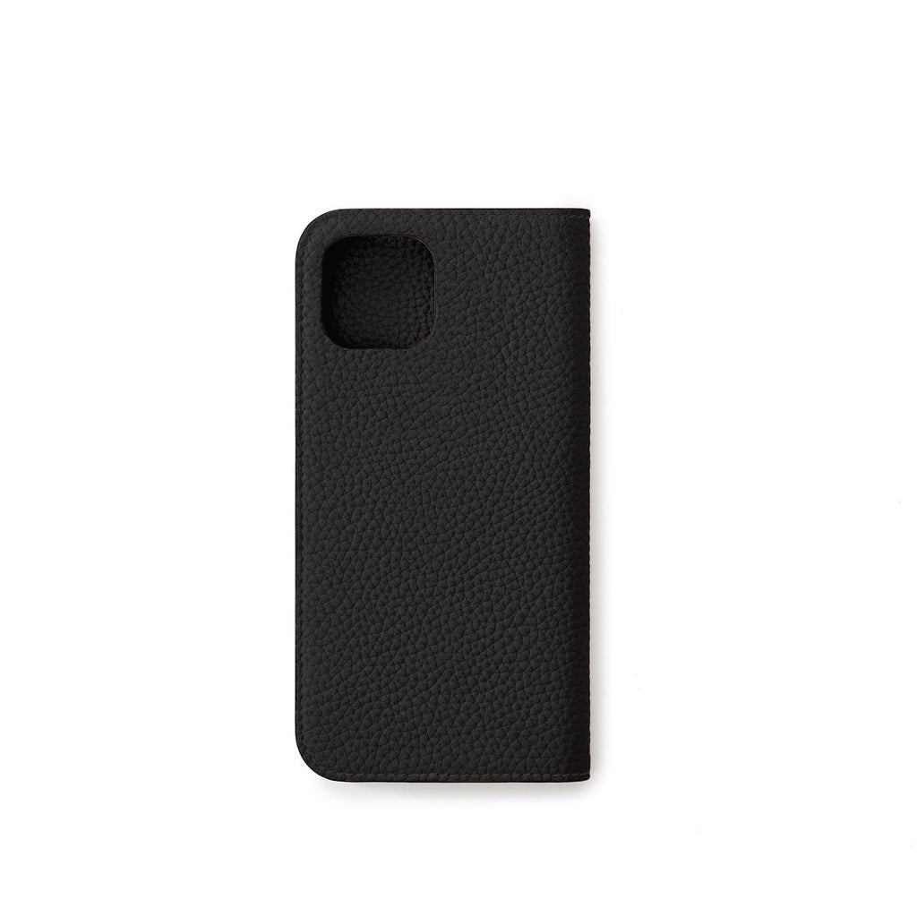 iPhone 15 Diary Case Shrink Leather (Black)