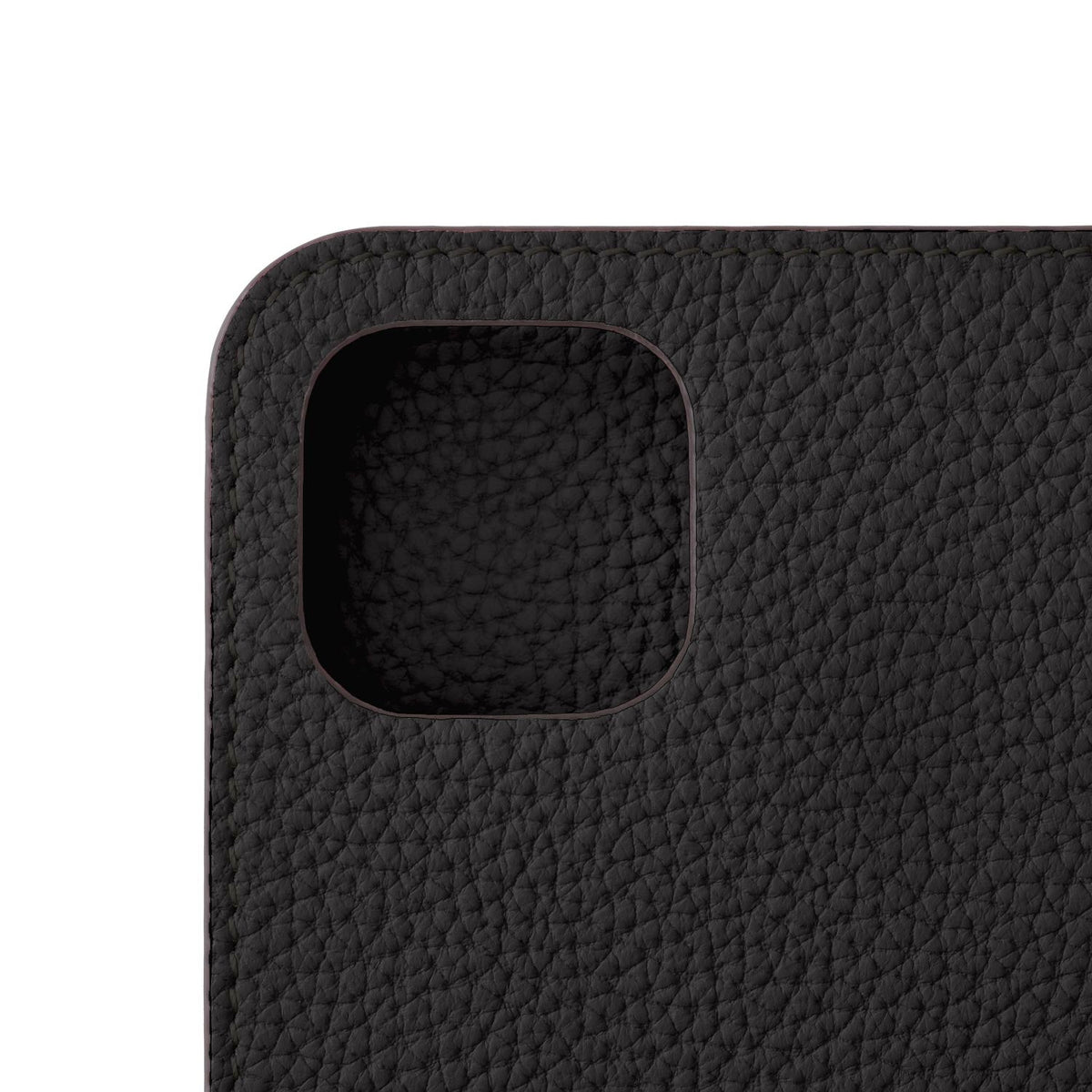 iPhone 15 Diary Case Shrink Leather (Black)