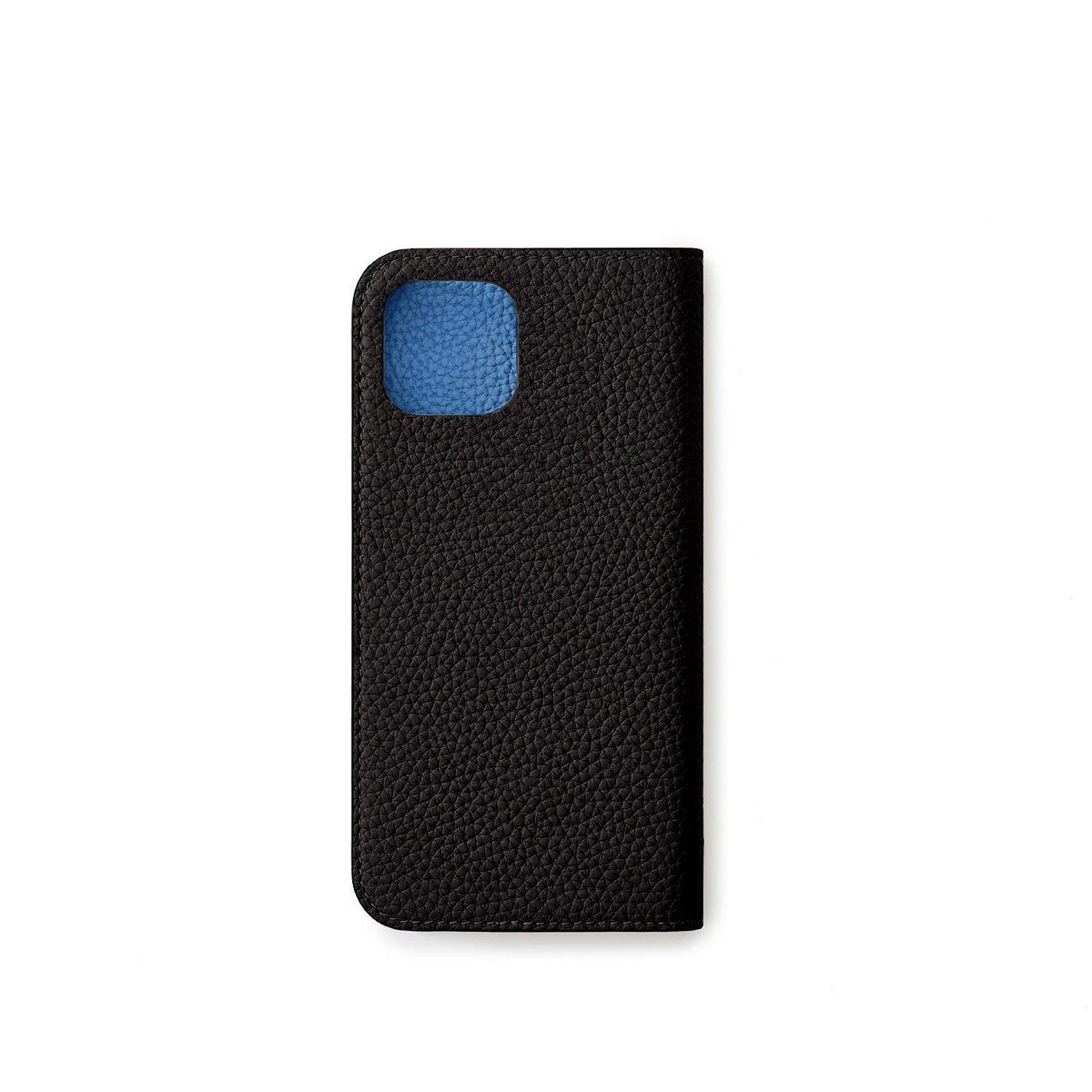 SAVOIA × BONAVENTURA iPhone 15 Plus Diary Case Shrink Leather (Black × Savoia Blue)