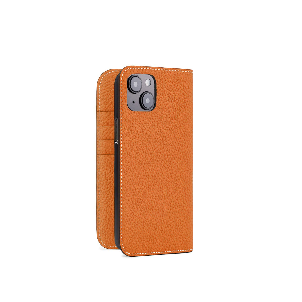 iPhone 15 Plus Diary Case Shrink Leather (Orange)