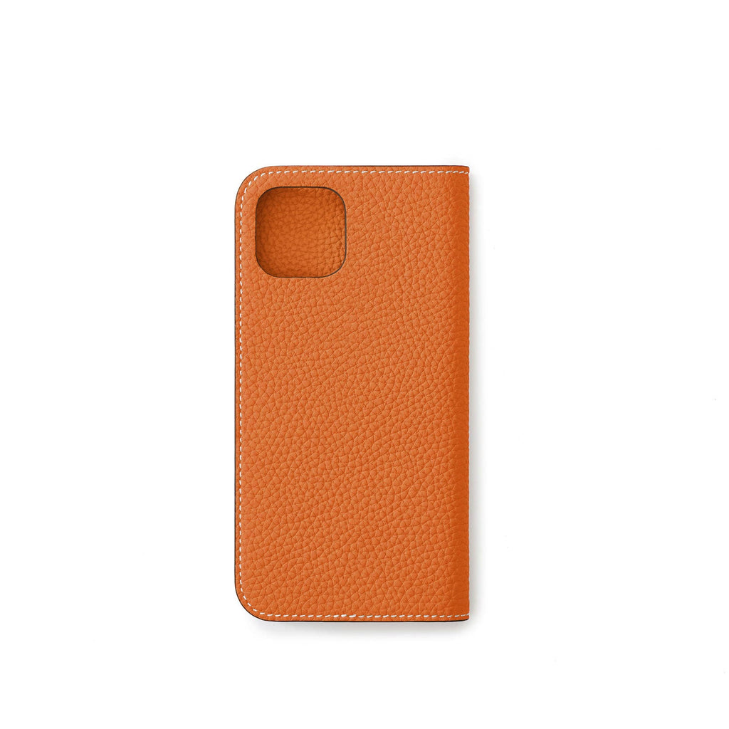 iPhone 15 Plus Diary Case Shrink Leather (Orange)
