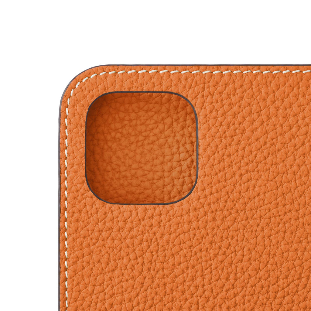 iPhone 15 Plus Diary Case Shrink Leather (Orange)