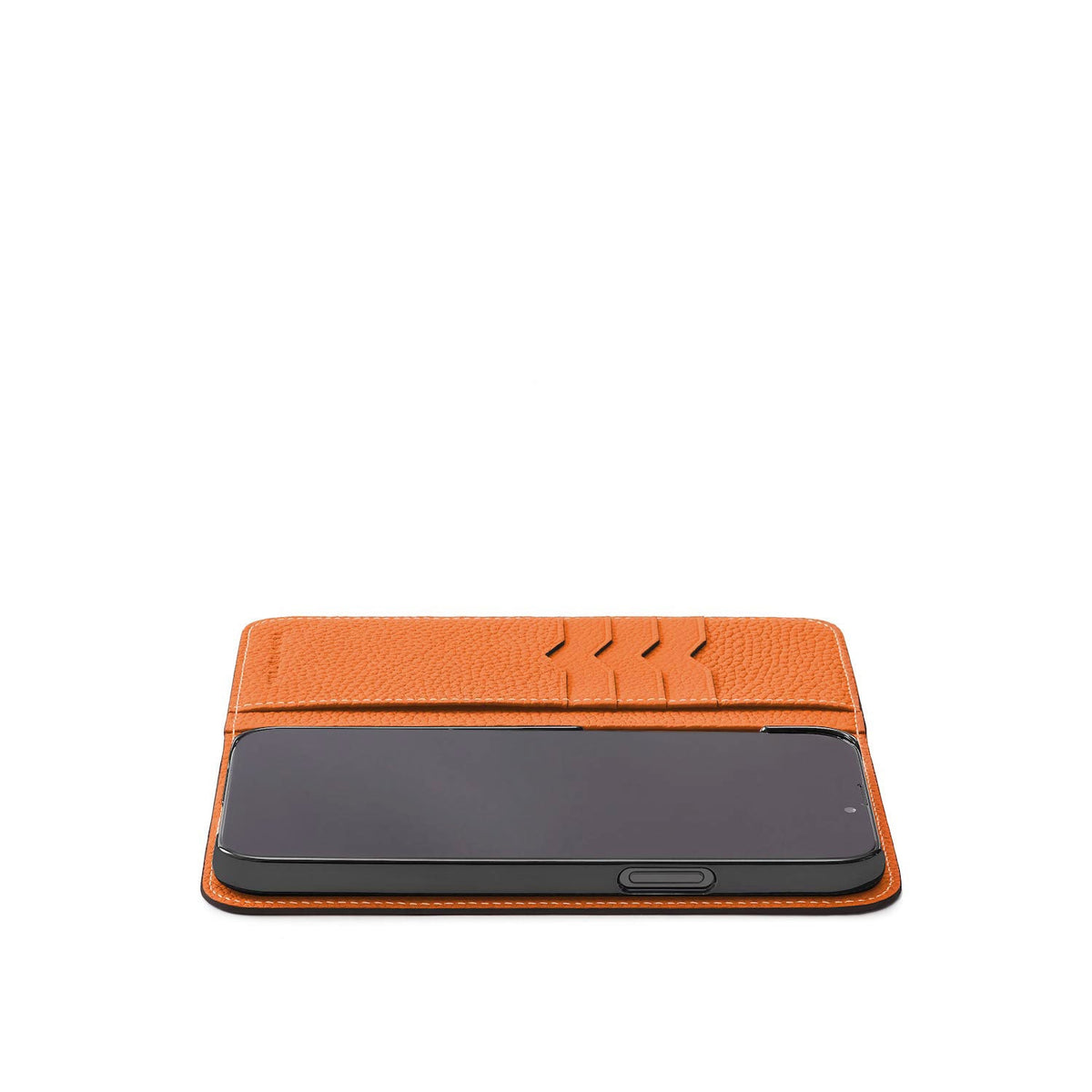 iPhone 15 Plus Diary Case Shrink Leather (Orange)