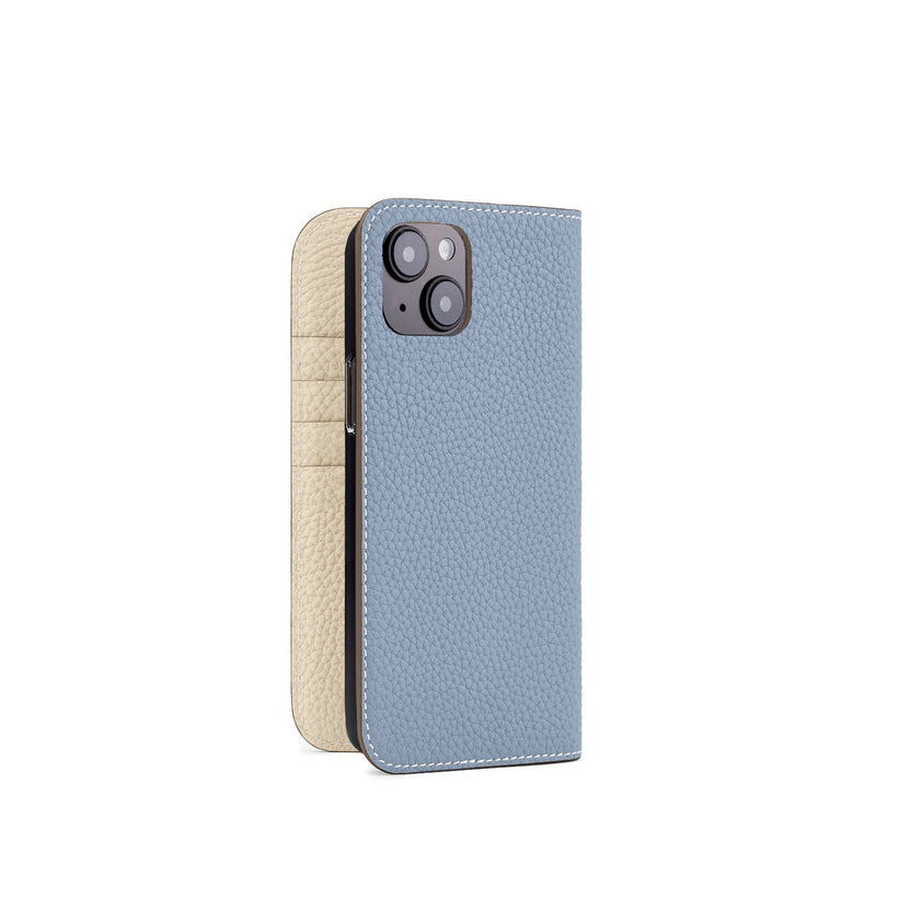 (iPhone 15 Plus) Diary Case Shrink Leather