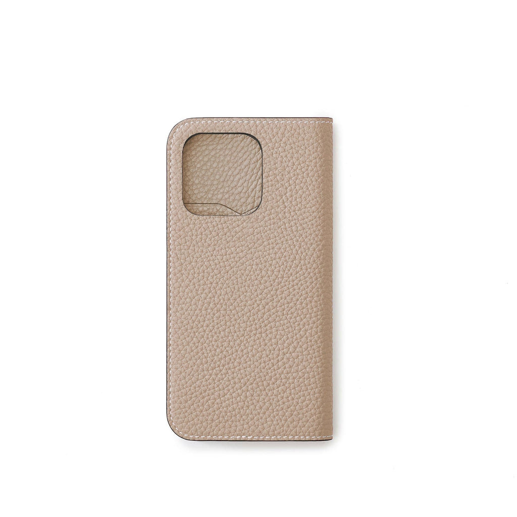 iPhone 15 Pro Max Diary Case Shrink Leather (Greige)
