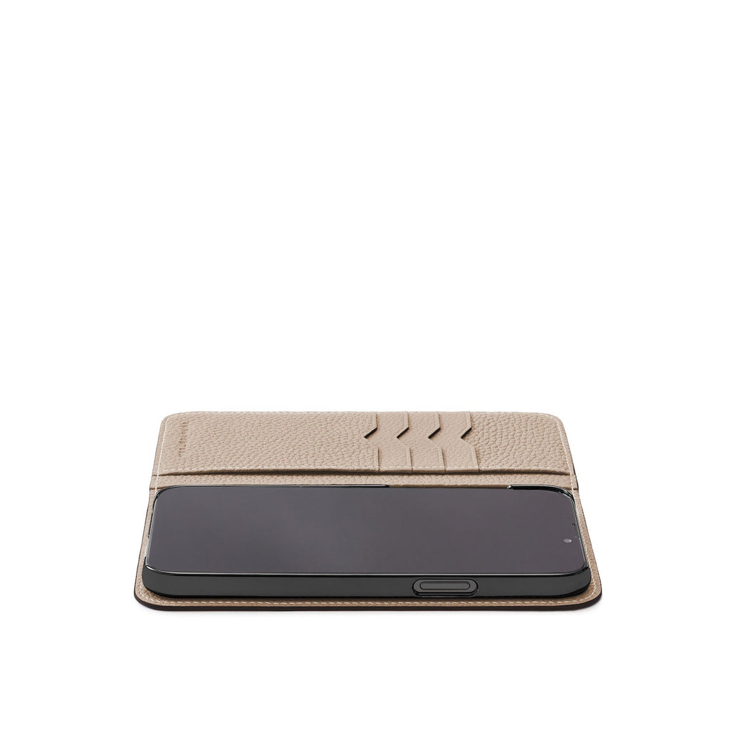 iPhone 15 Pro Max Diary Case Shrink Leather (Greige)