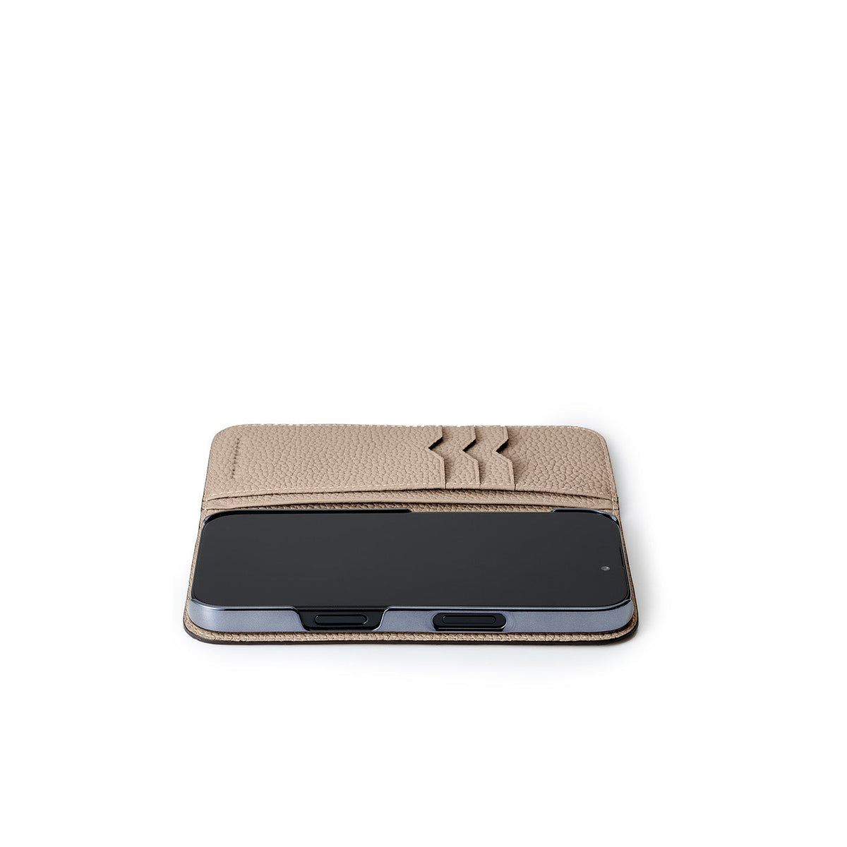 iPhone 16 Diary Case Shrink Leather (Pearl Purple × Greige)
