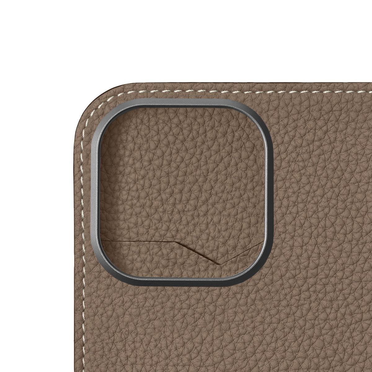 iPhone 16 Pro Diary Case Shrink Leather (Etoupe)