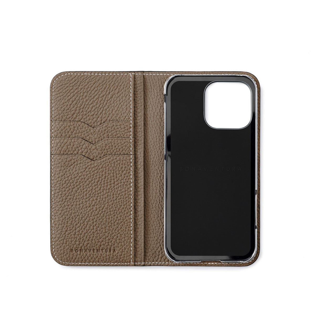 iPhone 16 Pro Diary Case Shrink Leather (Etoupe)