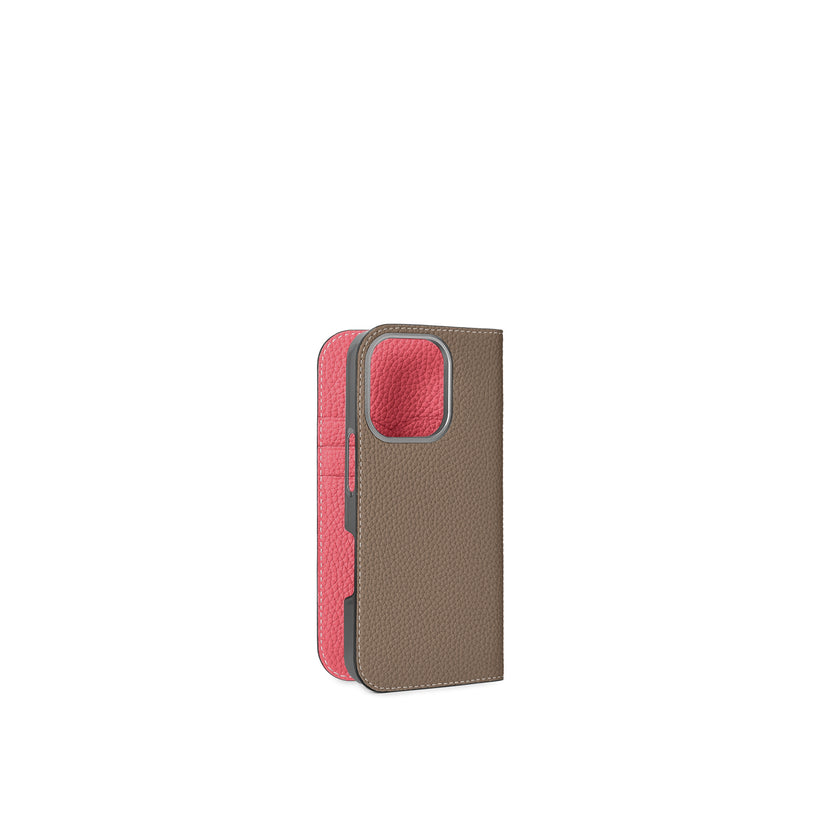 (iPhone 16 Pro) ダイアリーケース シュリンクレザー