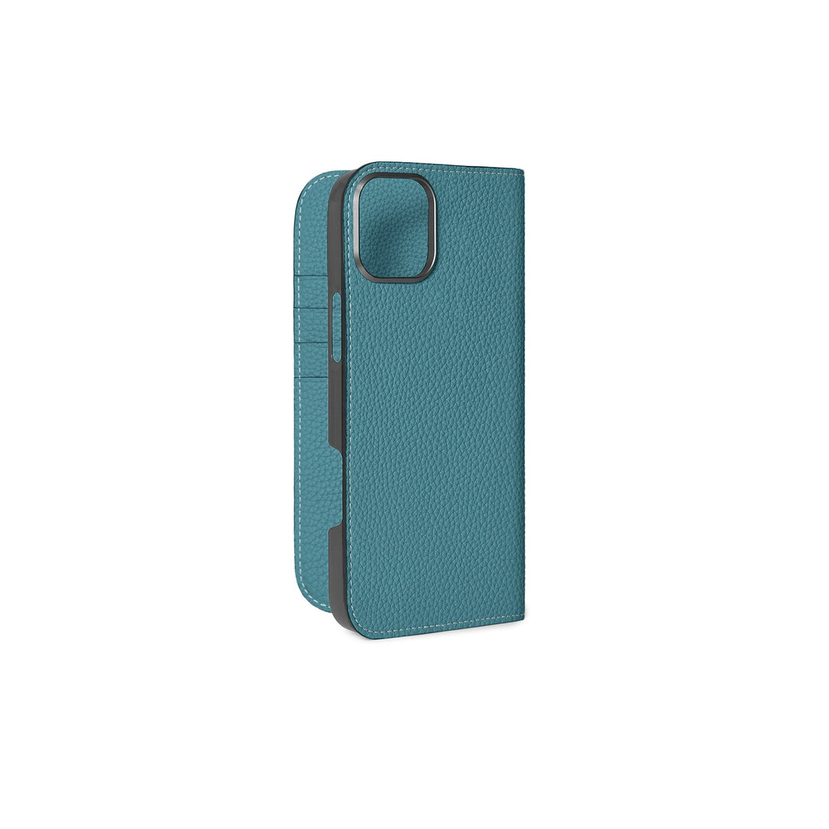 iPhone 16 Plus Diary Case Shrink Leather (Blue Cyan)