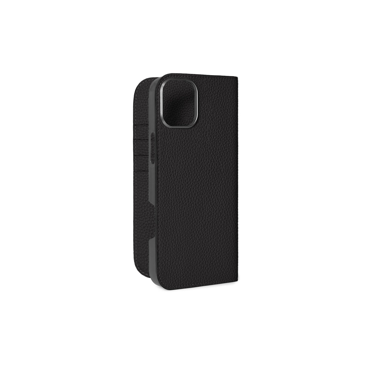 iPhone 16 Plus Diary Case Shrink Leather (Black)