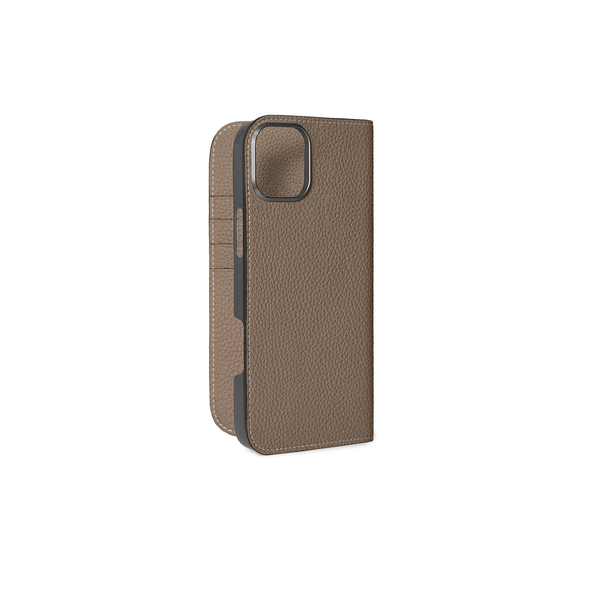 iPhone 16 Plus Diary Case Shrink Leather (Etoupe)
