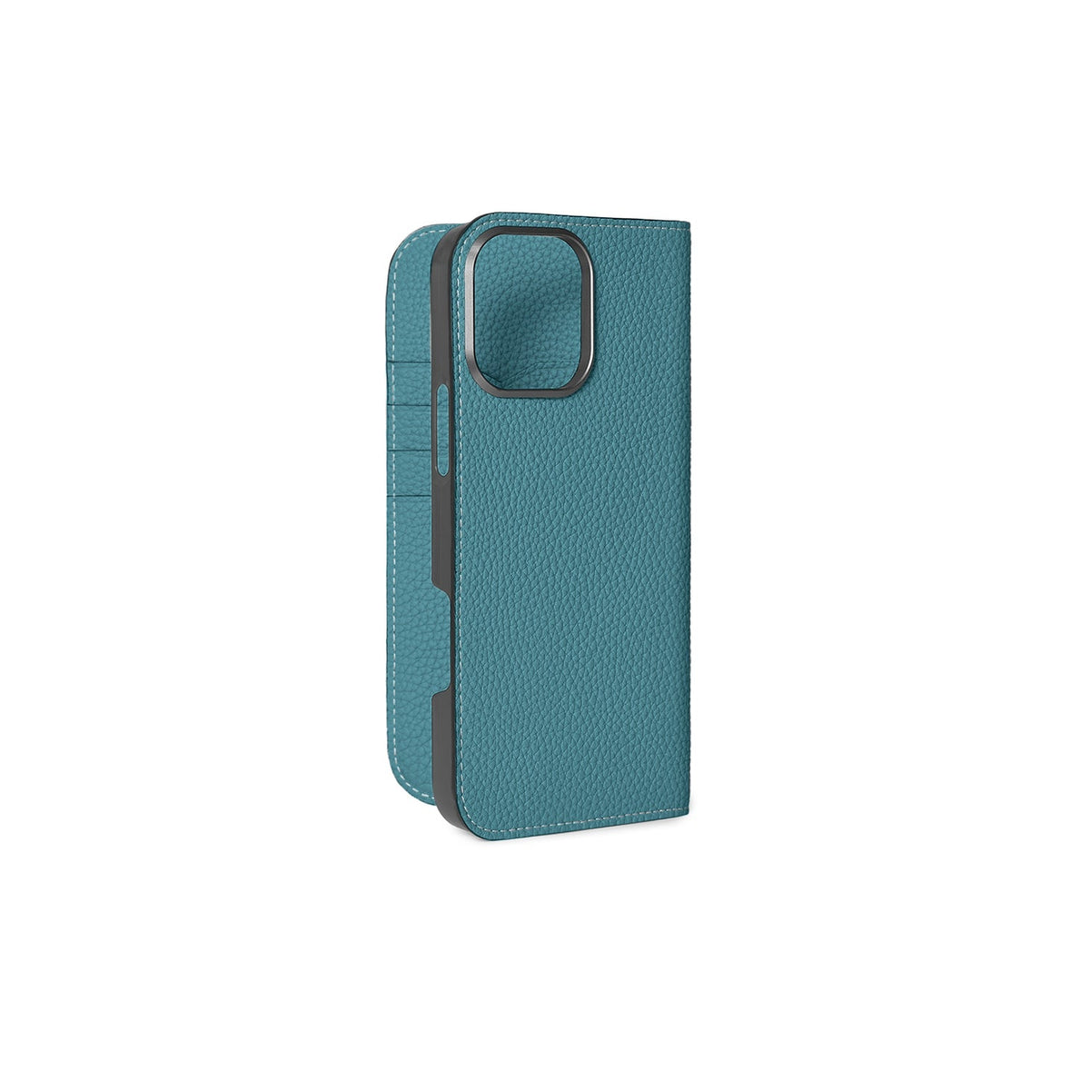 iPhone 16 Pro Max Diary Case Shrink Leather (Blue Cyan)