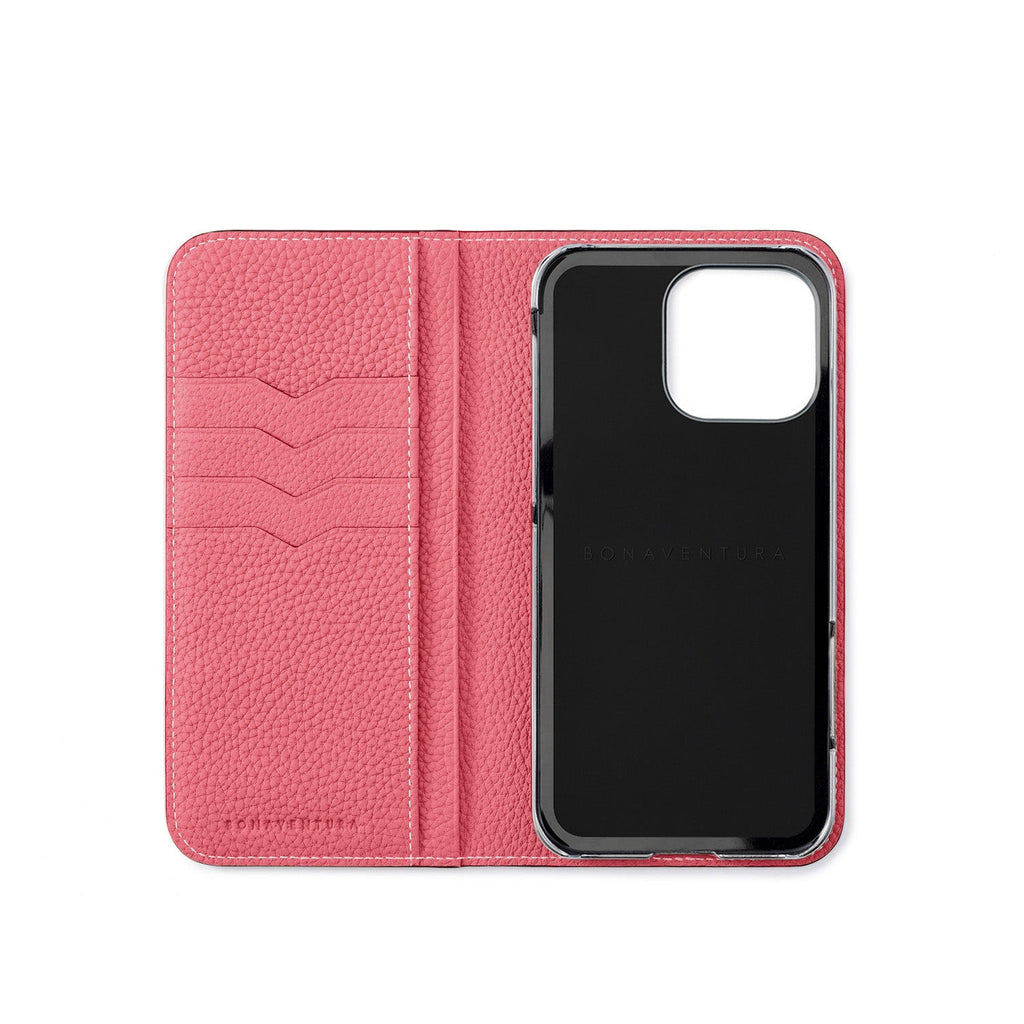iPhone 16 Pro Max Diary Case Shrink Leather (Etoupe × Azalee Pink)