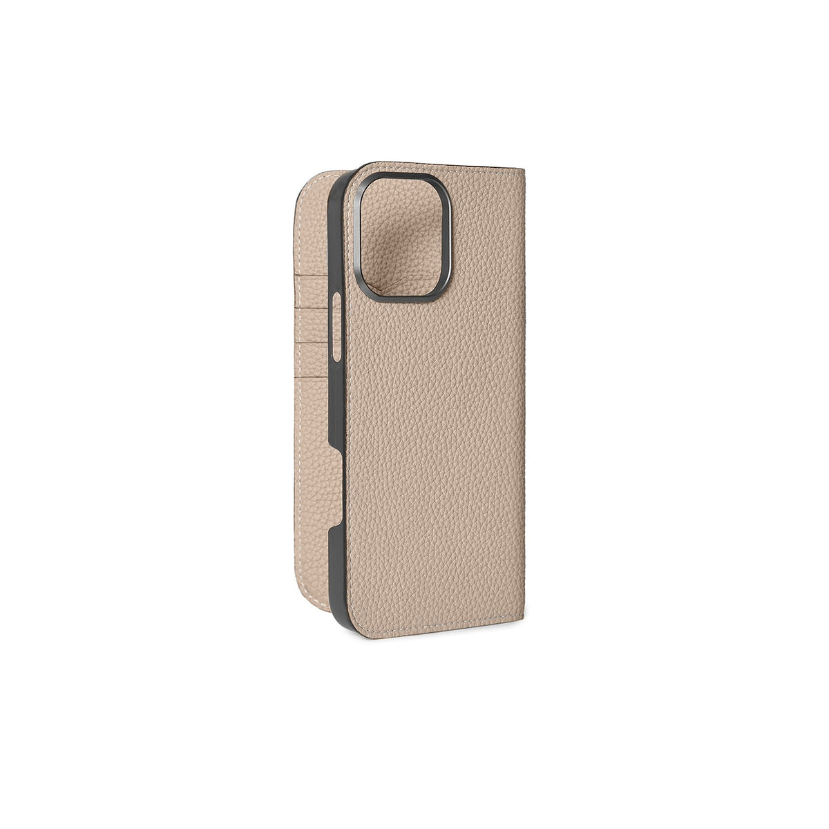 iPhone 16 Pro Max Diary Case Shrink Leather (Greige)