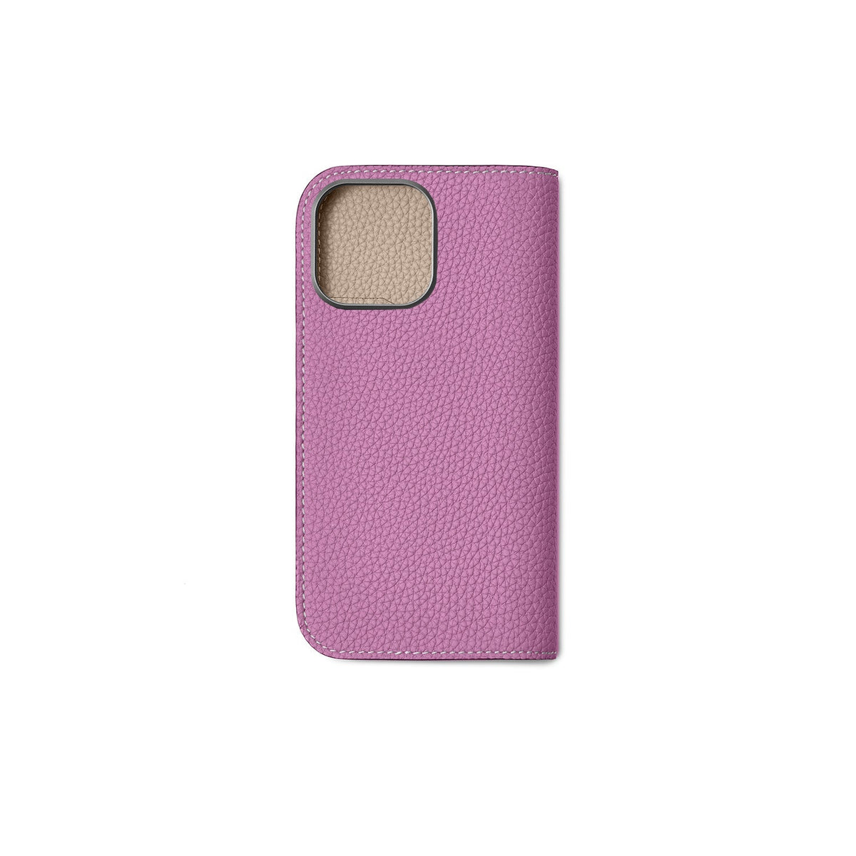 iPhone 16 Pro Max Diary Case Shrink Leather (Pearl Purple × Greige)