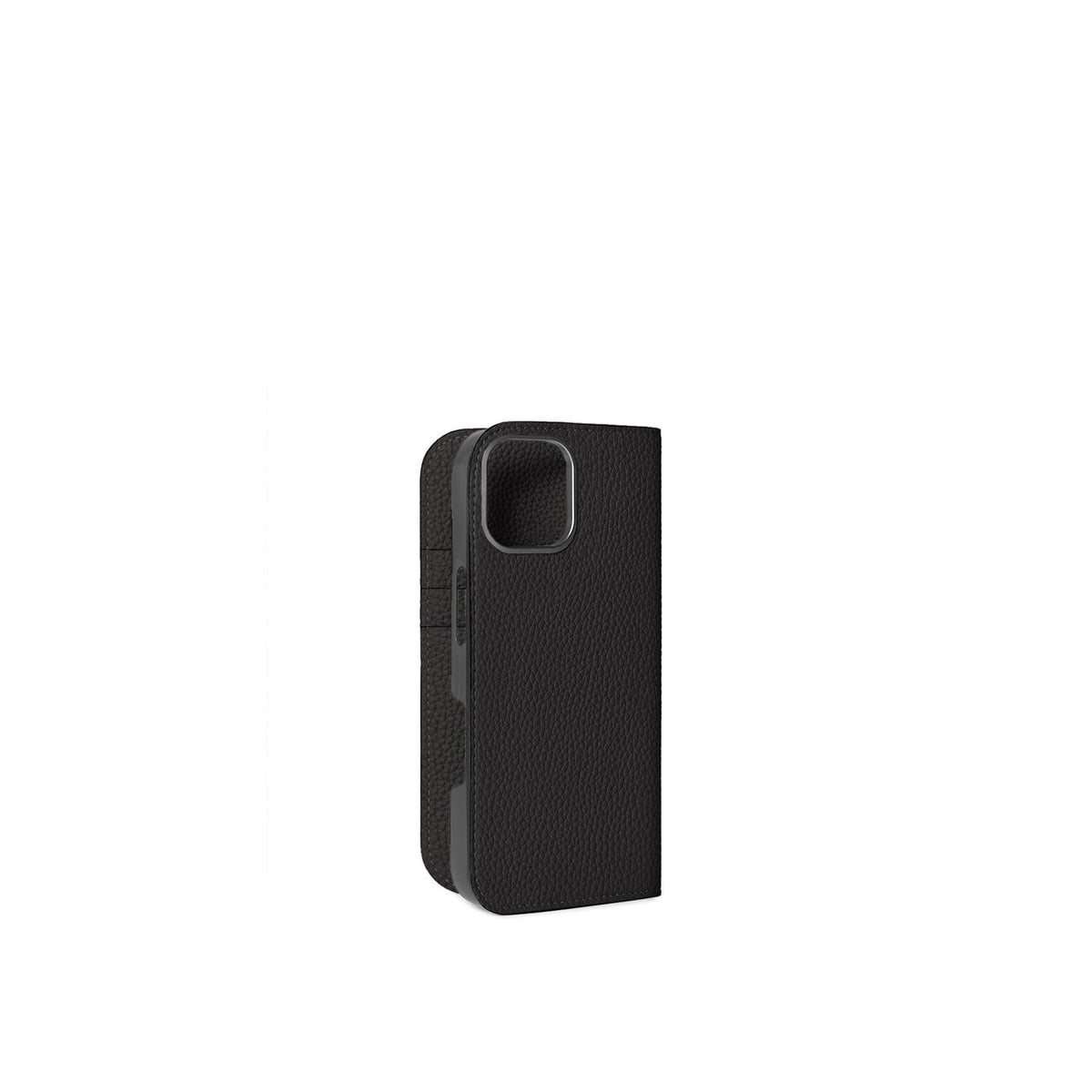 iPhone 17 Diary Case Shrink Leather (Black)