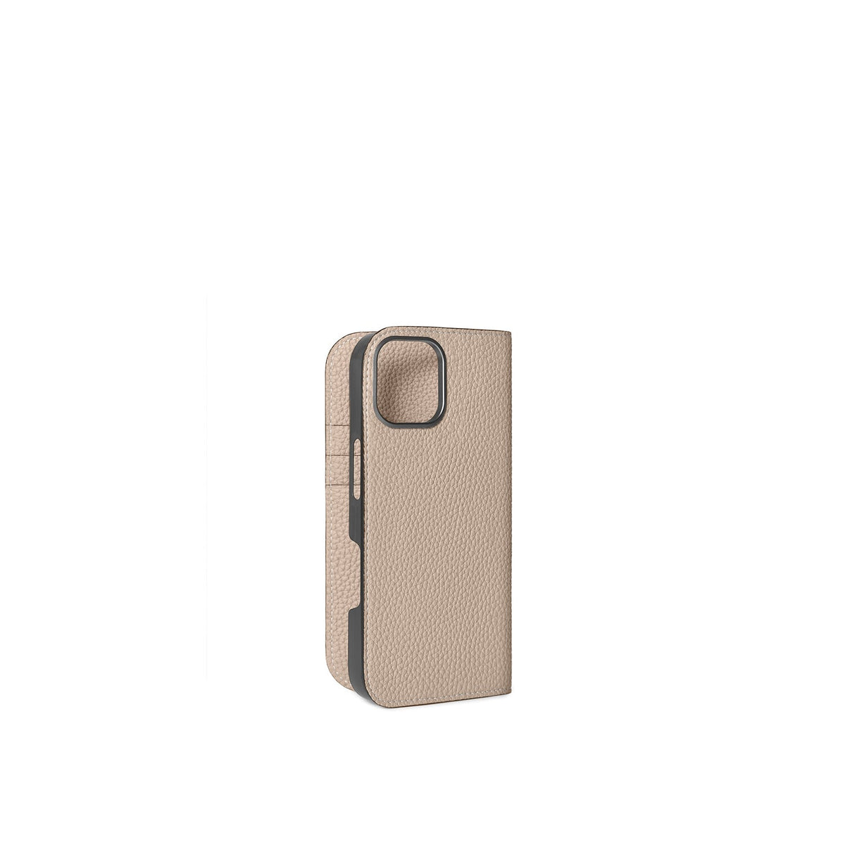 iPhone 17 Diary Case Shrink Leather (Greige)