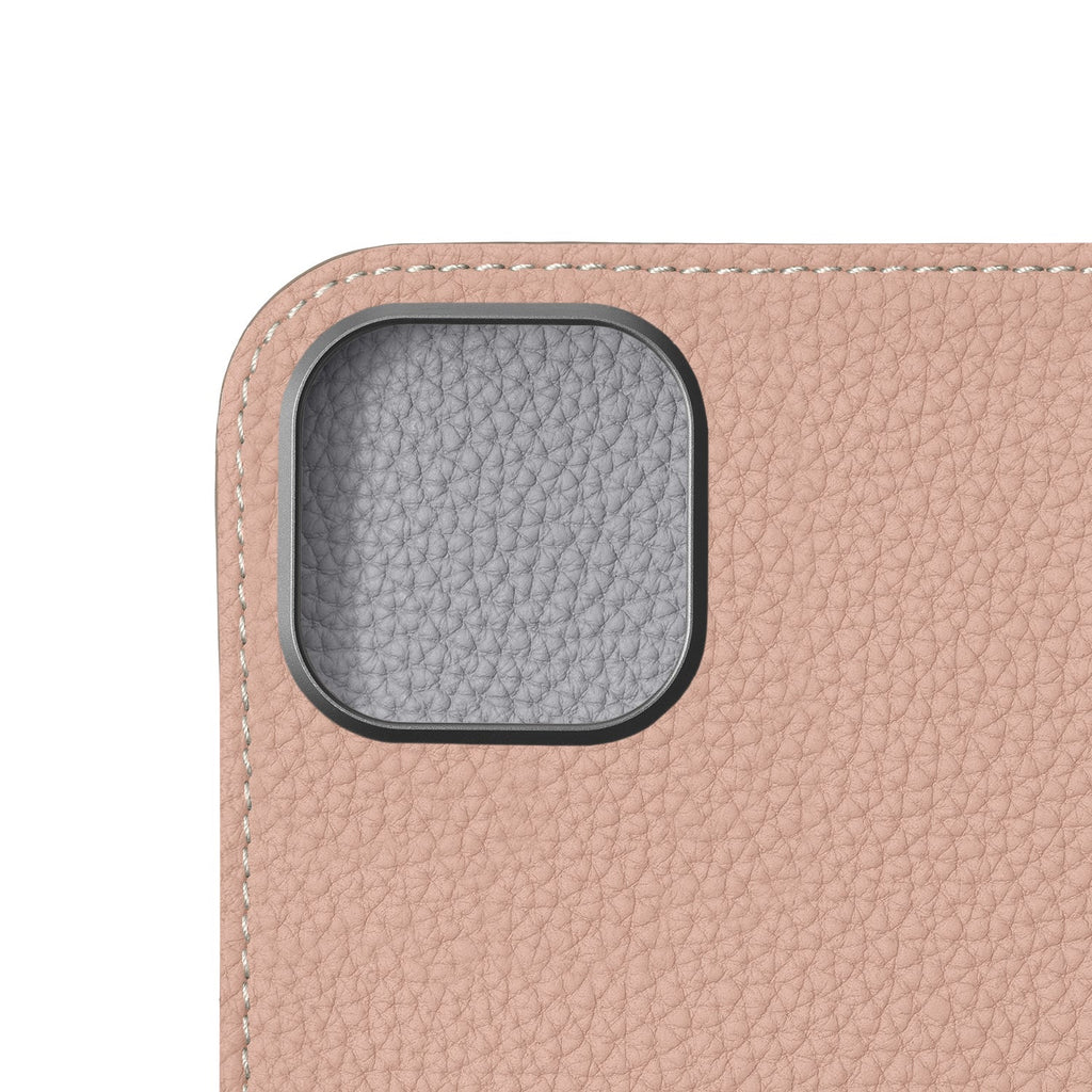 iPhone 17 Diary Case Shrink Leather (Almond Pink × True Gray (Etoupe edge paint))