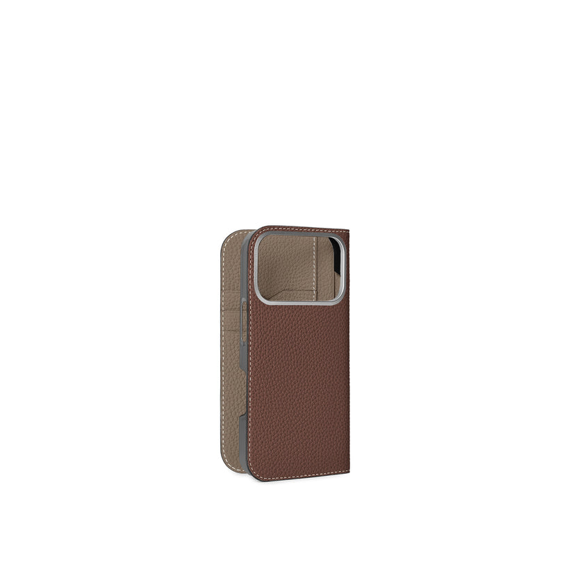 (iPhone 17 Pro) Diary Case Shrink Leather