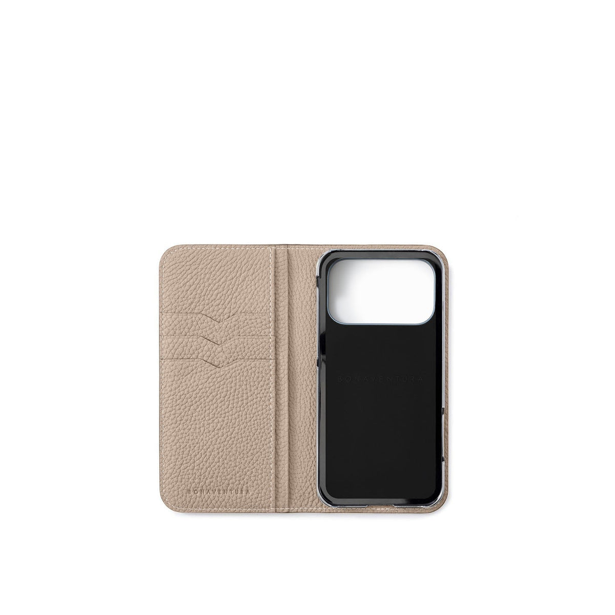 iPhone 17 Pro Diary Case Shrink Leather (Mare Blue × Greige (Etoupe edge paint))