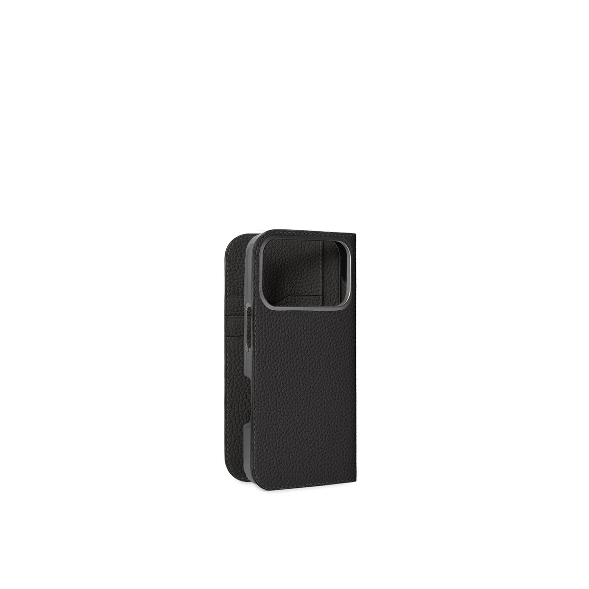 iPhone 18 Pro Diary Case Shrink Leather (Black)
