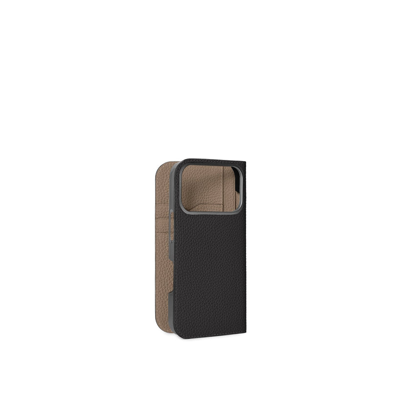 (iPhone 18 Pro) Diary Case Shrink Leather