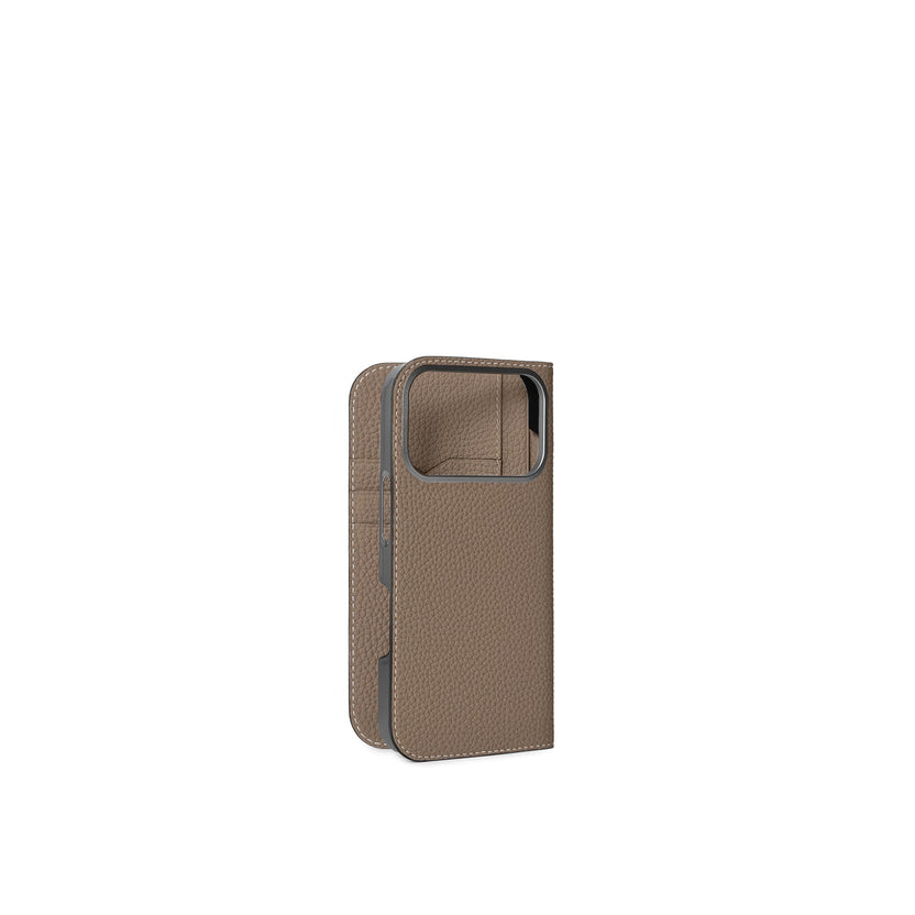 (iPhone 18 Pro) Diary Case Shrink Leather