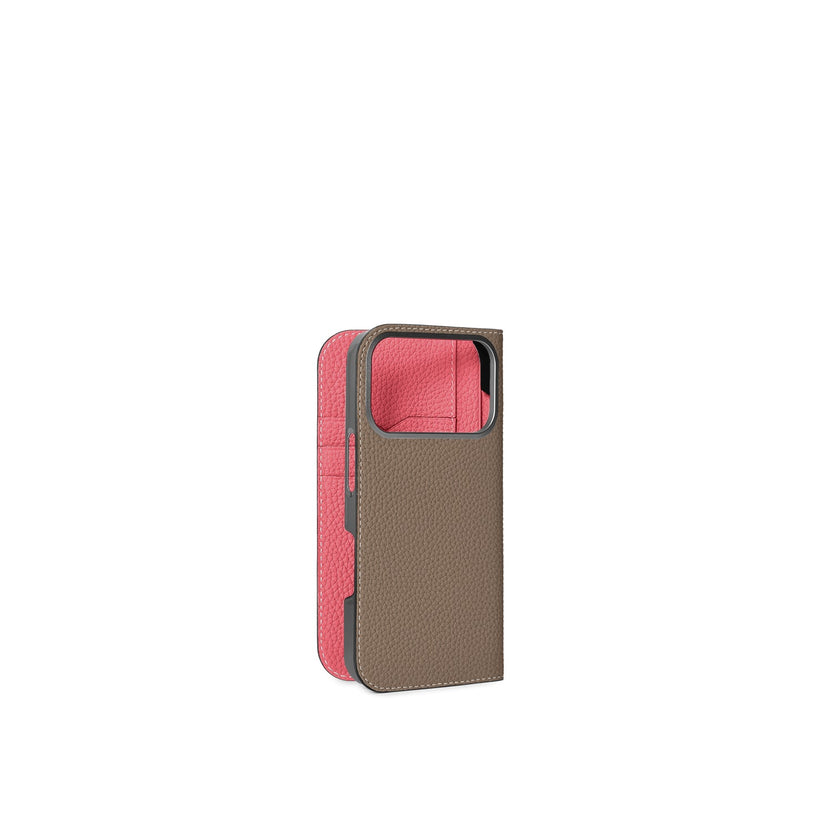 (iPhone 18 Pro) Diary Case Shrink Leather