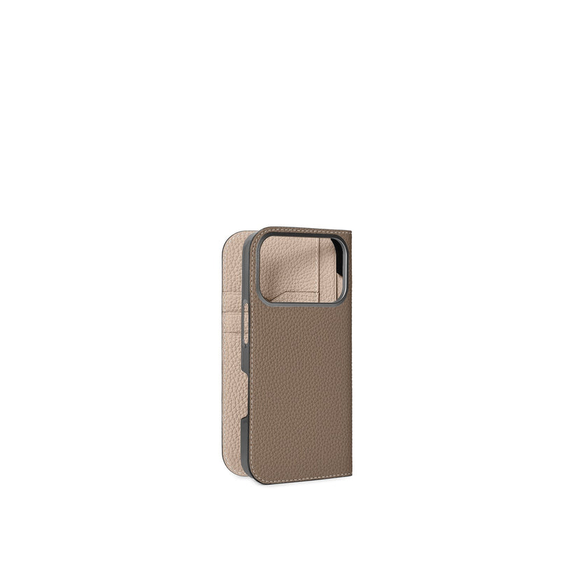(iPhone 18 Pro) Diary Case Shrink Leather