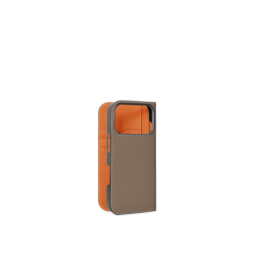 (iPhone 18 Pro) Diary Case Shrink Leather