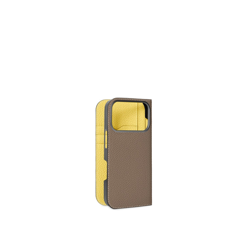(iPhone 18 Pro) Diary Case Shrink Leather