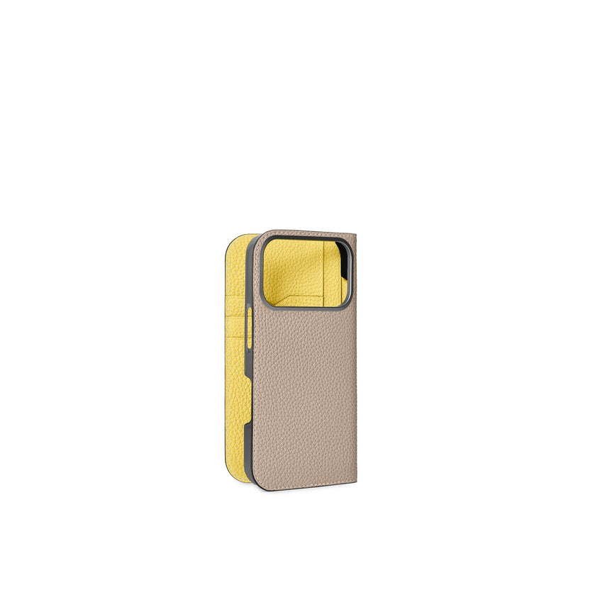 (iPhone 18 Pro) Diary Case Shrink Leather