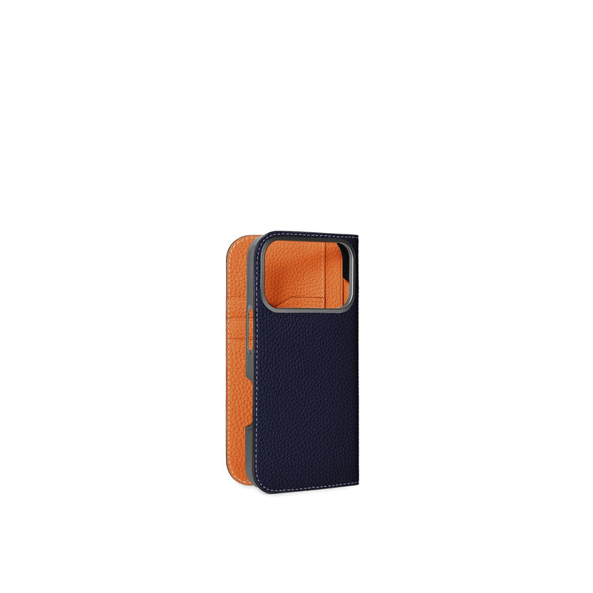 (iPhone 18 Pro) Diary Case Shrink Leather