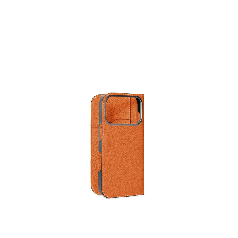 (iPhone 18 Pro) Diary Case Shrink Leather