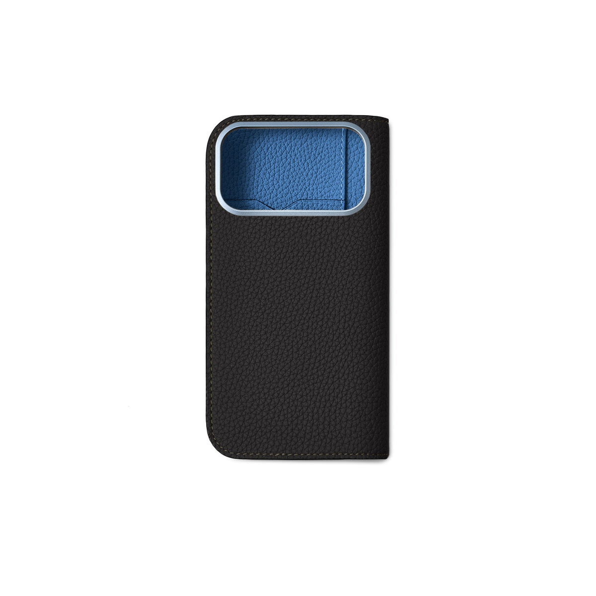 SAVOIA × BONAVENTURA iPhone 18 Pro Max Diary Case Shrink Leather (Black × Savoia Blue)