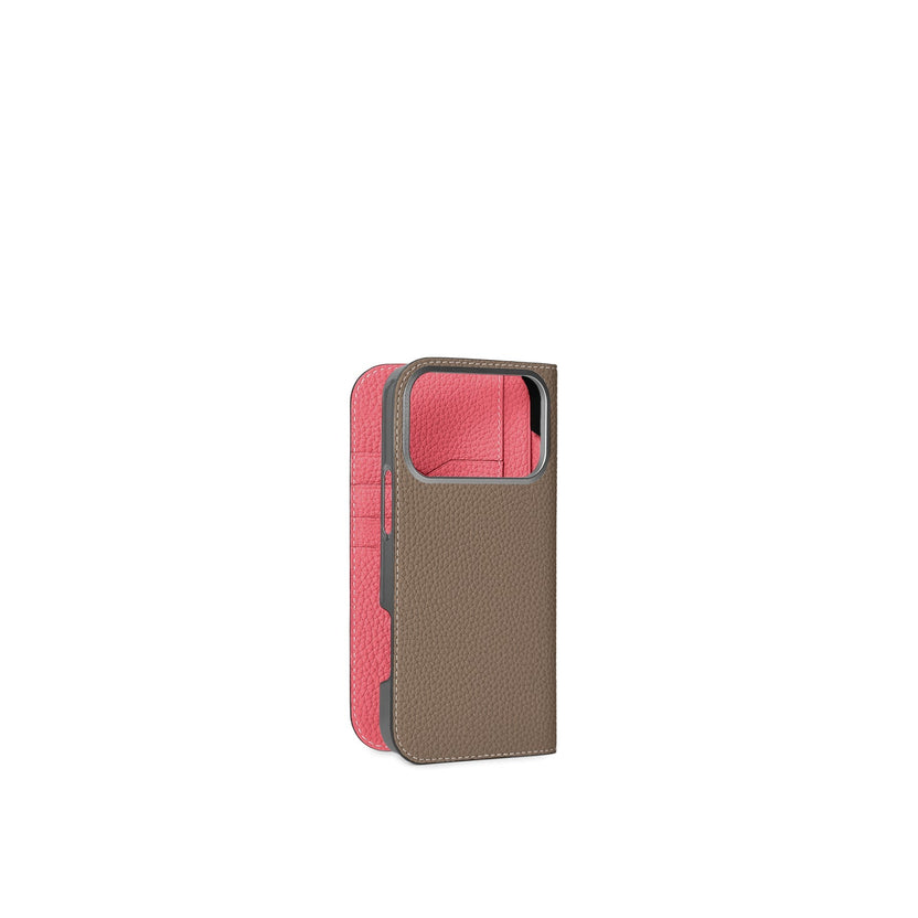 (iPhone 18 Pro Max) Diary Case Shrink Leather
